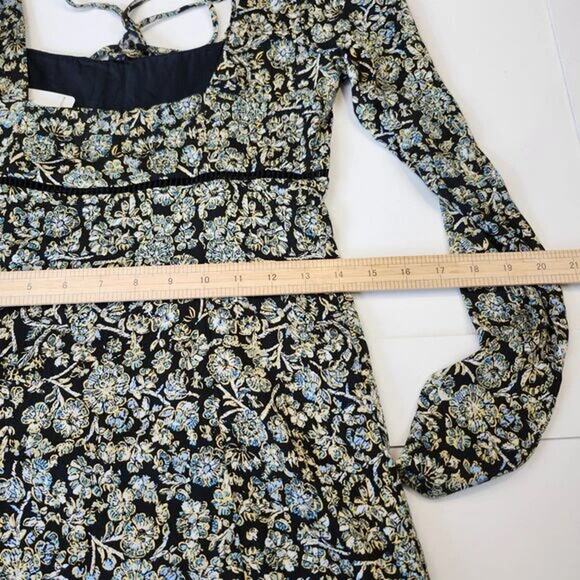 Free People Black Floral Mini Dress Size 2 NWT $128 - Picture 11 of 15